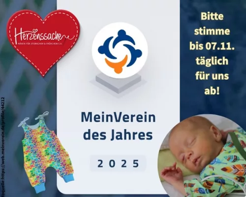 Herzenssache – Nähen für Sternchen und Frühchen e.V. Titelbild zum Beitrag Abstimmung Mein Verein des Jahres 2025